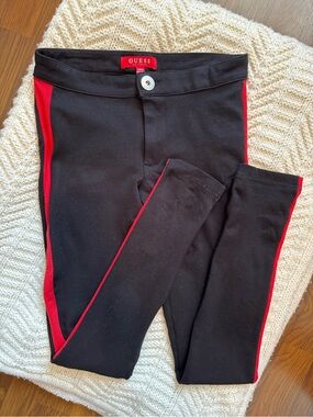 GUESS Black Jeggings with Red Side Stripe